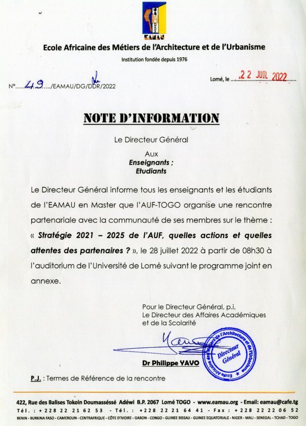 Rencontre partenaires AUF : thème « stratégie 2021-2025 de l’AUF, quelles actions et quelles attentes des partenaires? »