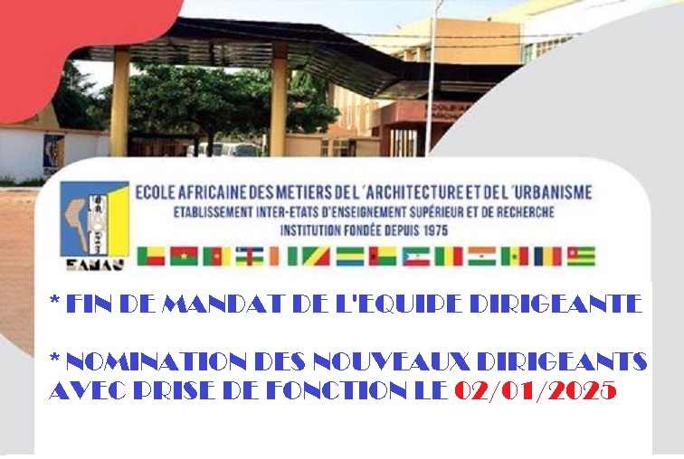 FIN DE MANDAT DE L’EQUIPE DIRIGEANTE / NOMINATION DES NOUVEAUX DIRIGEANTS AVEC PRISE DE FONCTION LE 02/01/2025