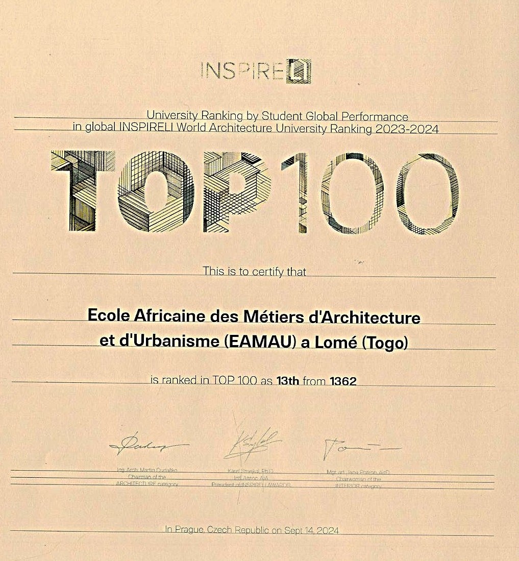 Remise officielle du certificat de reconnaissance INSPIRELI AWARDS à l’EAMAU
