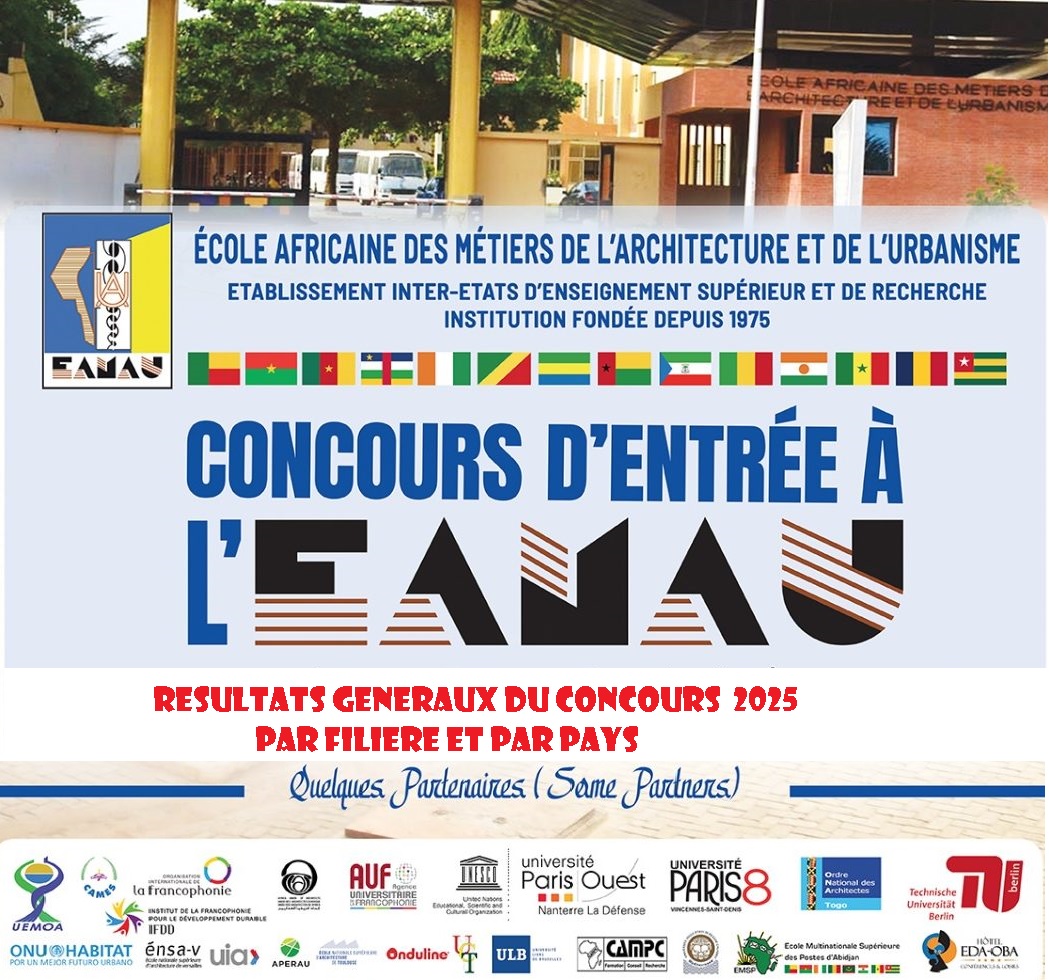 Résultats Généraux du Concours d’entrée à l’EAMAU session de mai 2025
